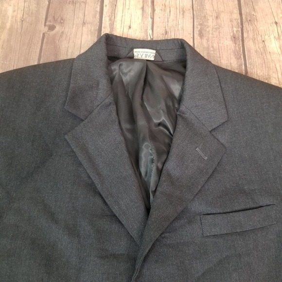 Jos. A. Bank Mens Blazer Charcoal Size 42L 3 Button Front Wool Cashmere Blend - Picture 13 of 15